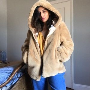 Urban Outfitters faux fur jacket- beige